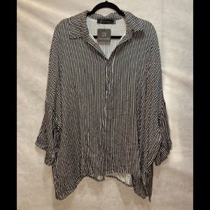 Join Clothes Black White Striped Shirt